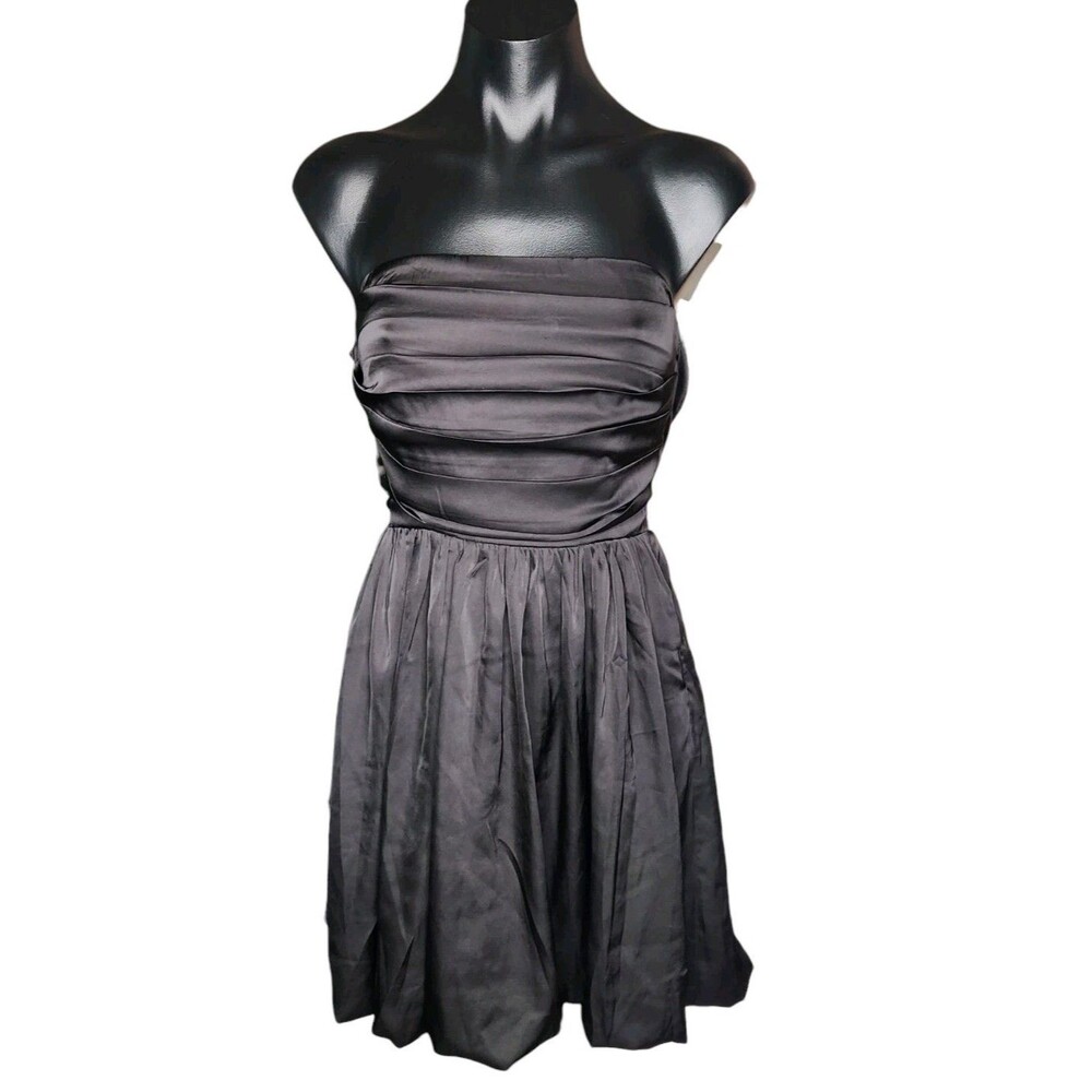 Sky To Moon Mini Dress Size Small Lace Up Back Black Rauched Bodice Prom Party